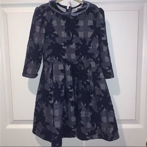 Janie and Jack Navy dress velvet Peter Pan collar